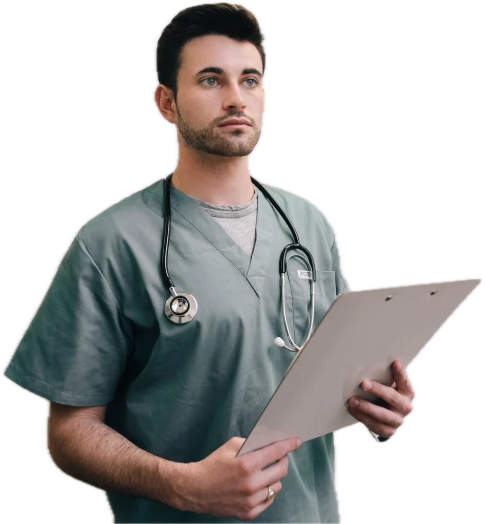 Clinician reviewing a patient chart