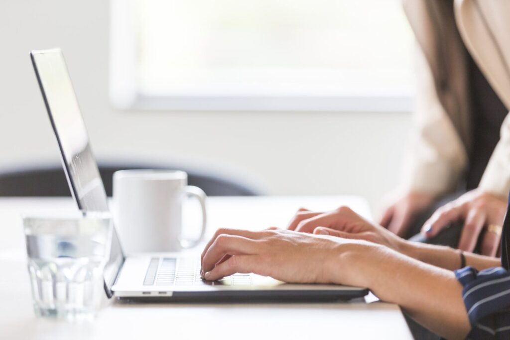 Checking insurance eligibility on a laptop