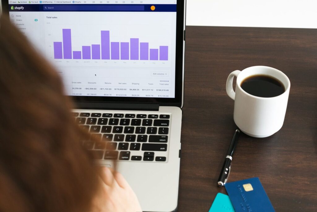 Revenue report on a laptop screen
