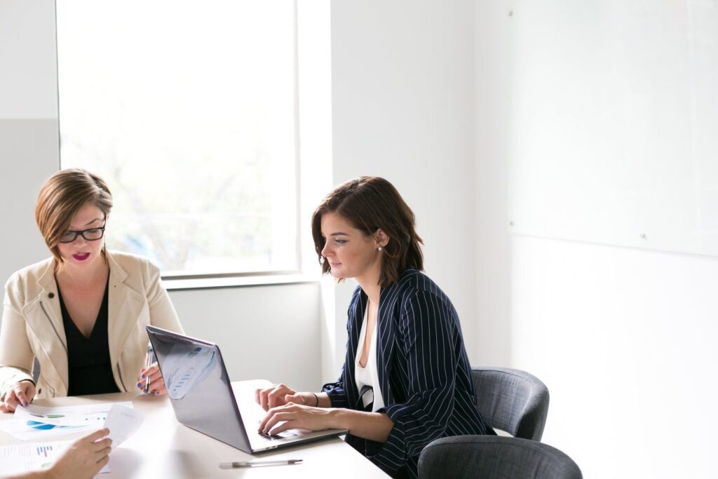 Practice managers in a planning meeting